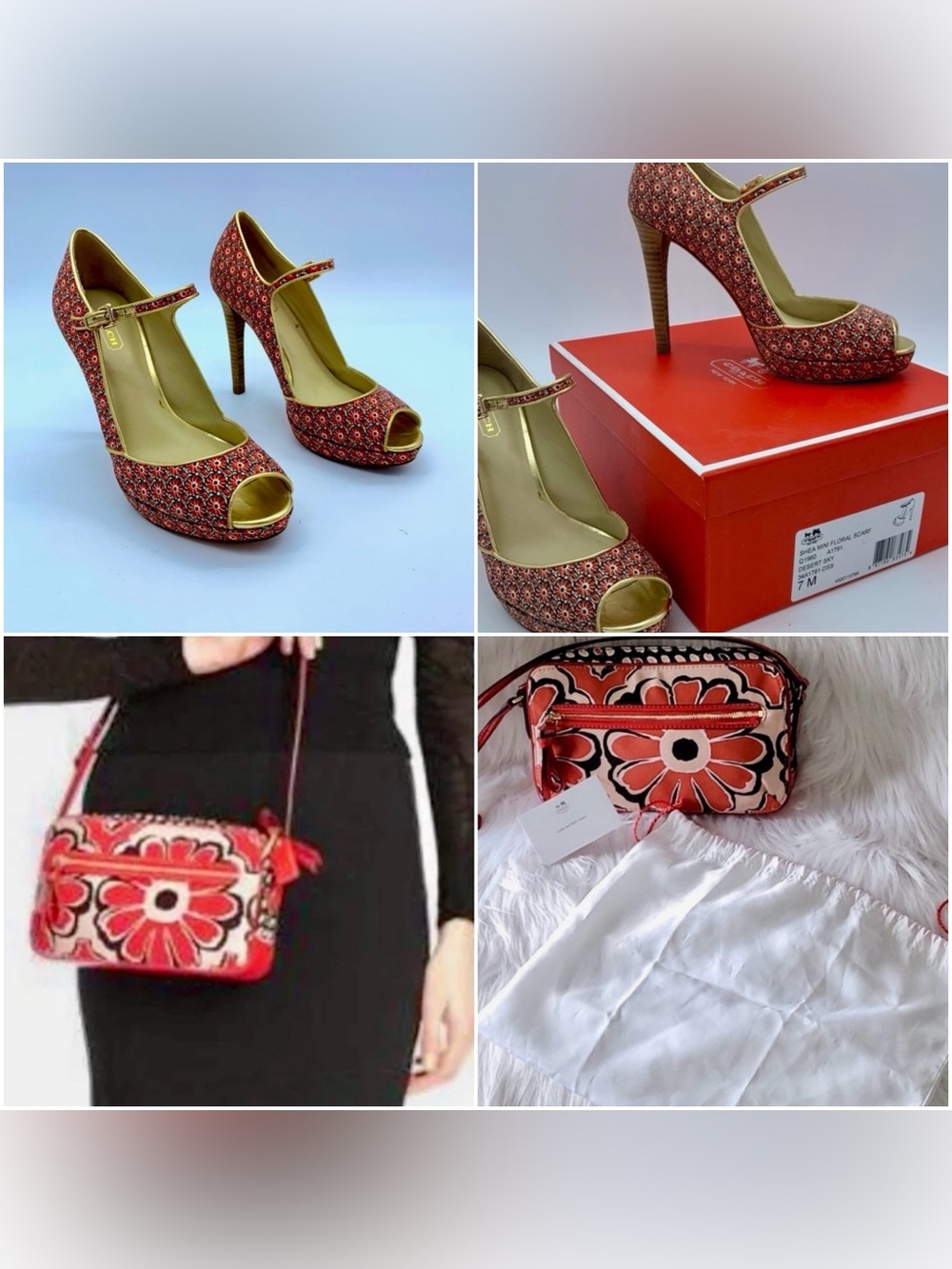 COACH BUNDLE! - Coach Poppy Desert Sky Heels & Matching Bag!